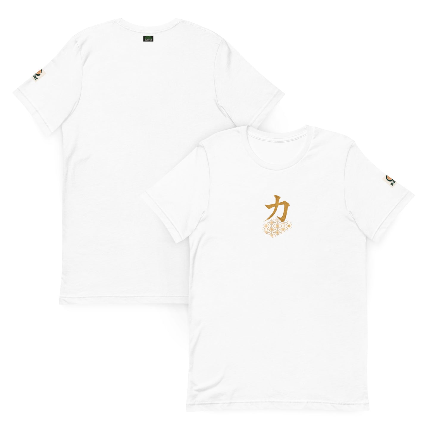 Power" Kanji with Hemp Pattern – Sacred Japanese Energy Tee | SUKUNE Original