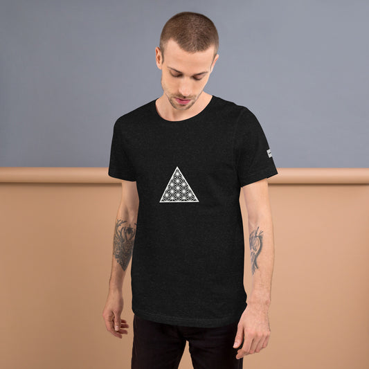 Unisex T-Shirt – Sacred Geometry Triangle with Hemp Pattern | SUKUNE Original