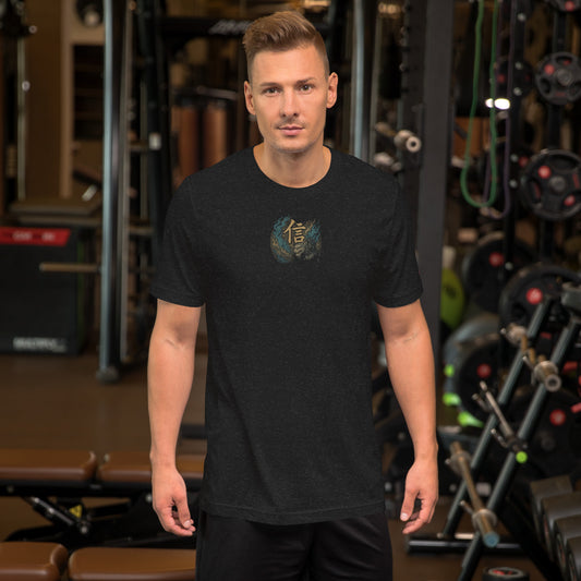 Hemp Pattern Triangle – "Faith" Kanji with Mythical Guardian Beast T-Shirt