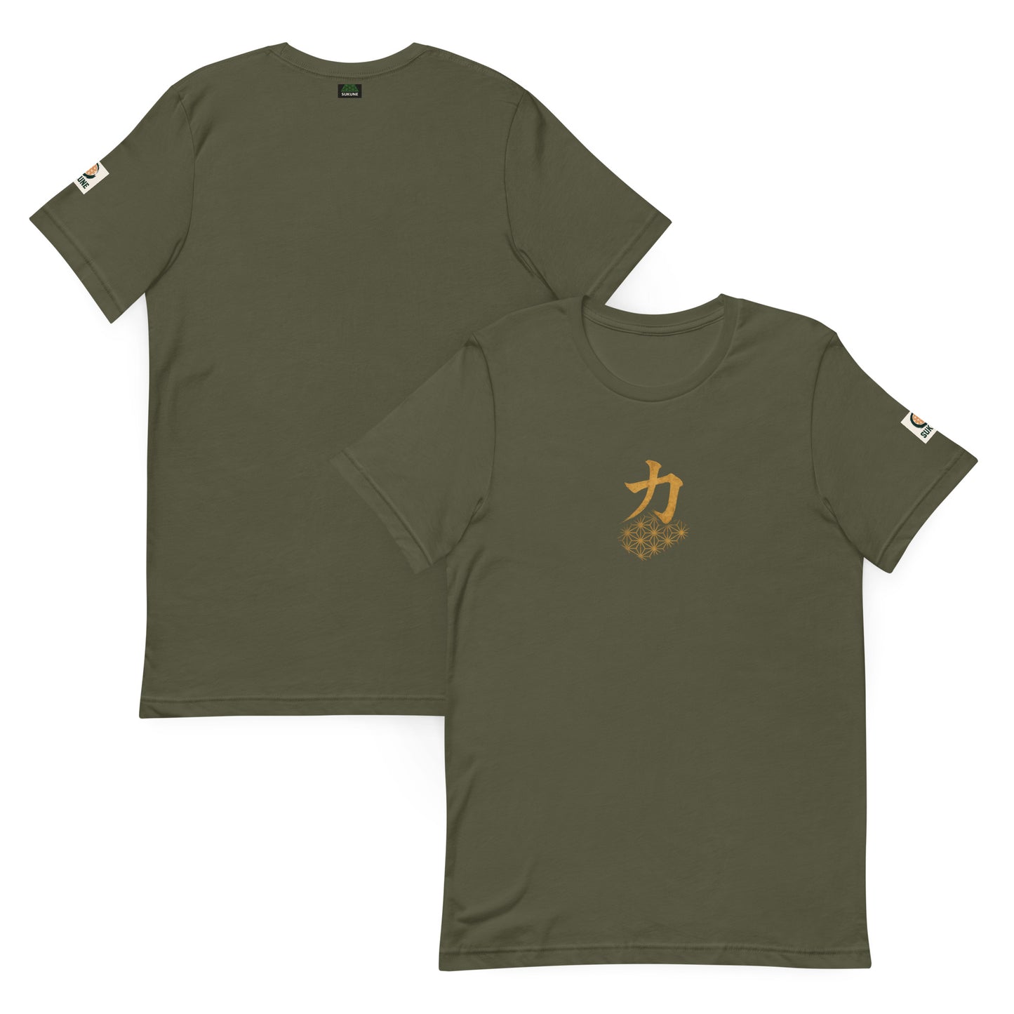 Power" Kanji with Hemp Pattern – Sacred Japanese Energy Tee | SUKUNE Original